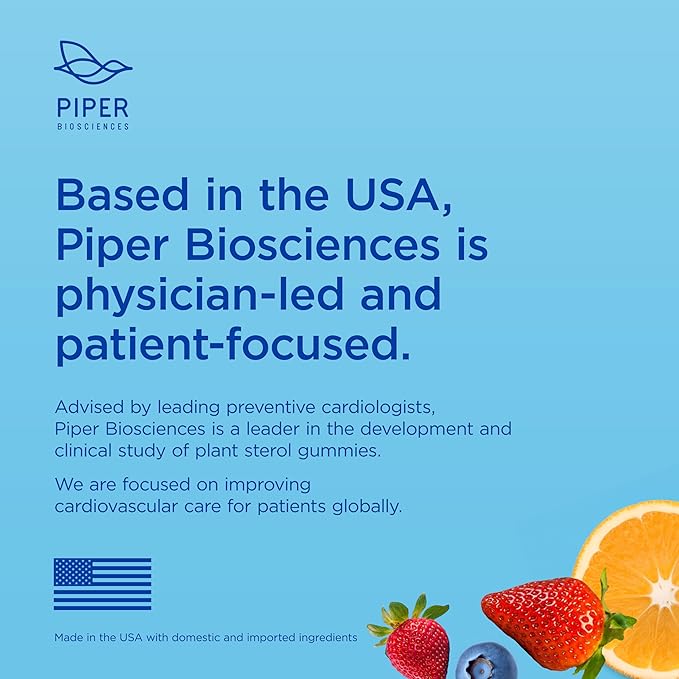 Piper LDL Clinical Strength Healthy Cholesterol Gummies (2280 mg Plant Sterol Esters Per Day): Two Packs Each with 60 Gummies Vegan 30 Day Supply