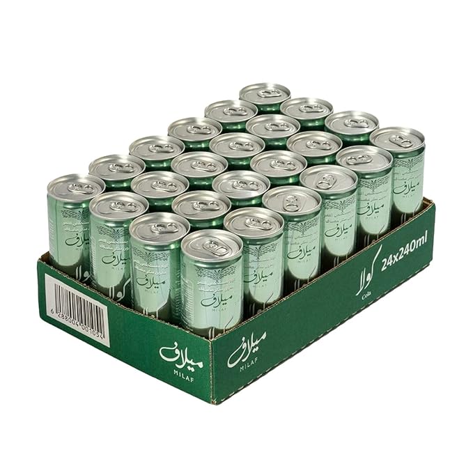 Milaf Date Cola - 8.1 fl oz | Sweet Carbonated Soda Soft Drink Made with Date Extract | Refreshing Non-Alcoholic Beverage | Ideal for Those Following Alcohol-Free Lifestyle (Pack of 24)
