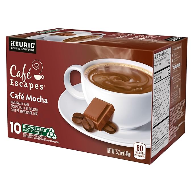Café Escapes Café Mocha Coffee Beverage Single-Serve K-Cup Pods 60 Count