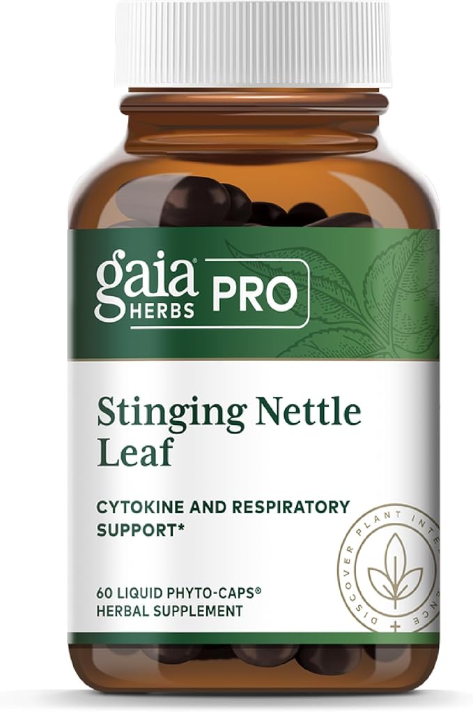 Gaia Herbs Stinging Nettle Leaf - Supplement with Stinging Nettle Leaf Extract Traditionally Used for Respiratory &amp Immune Support* - Vegan Gluten-Free Soy-Free - 60 Liquid Phyto-Caps (30 Servin