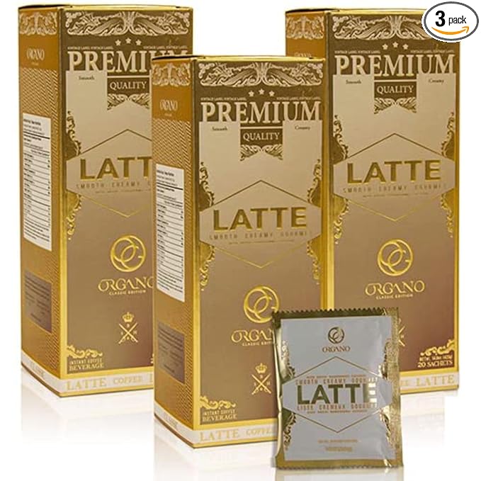 3 Boxes ORGANO Gourmet Cafe Latte100% Certified Ganoderma Lucidum (60 Sachets)