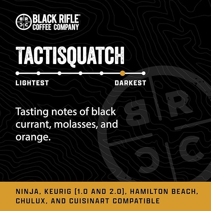 Black Rifle Coffee Company Dark Roast Coffee Pods – 100% Arabica Bold Smoky Single-Serve K-Cup Compatible – Veteran-Founded Premium Coffee – Tactisquatch – 84 Count