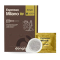Dongiò Caffè Espresso Milano - 50 Easy Serving Espresso Pods (ESE 44mm) – Med-Light Roast Coffee (Intensity 6/10) - Roasted and Blended in Italy