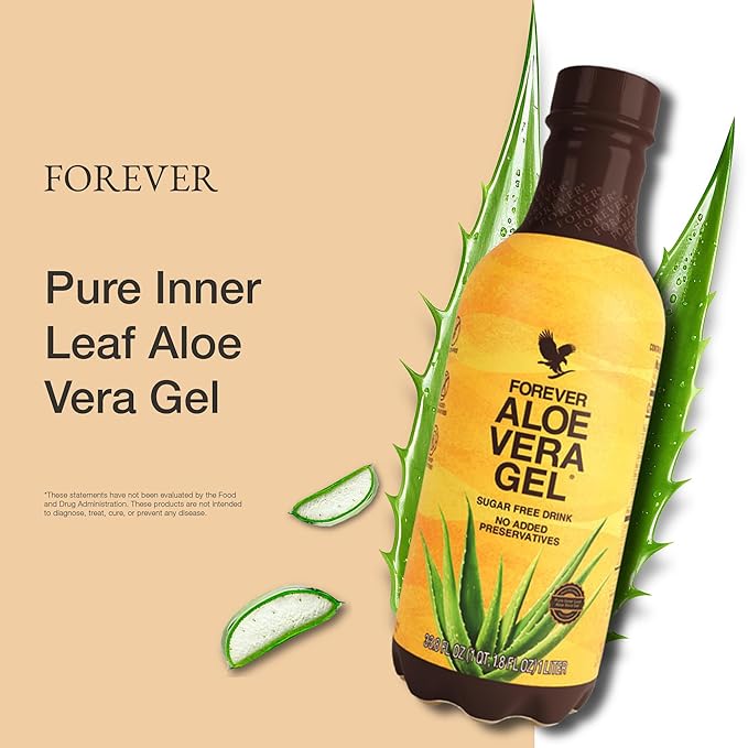 Forever Living - Aloe Vera Gel Pure Inner Leaf Juice 99.7% Aloe Content Preservative-Free 33.8 fl oz