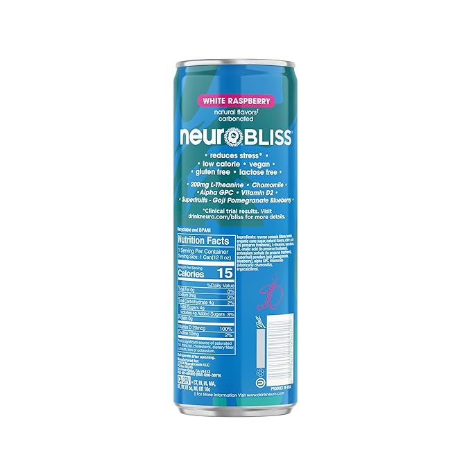 Neuro Bliss White Raspberry 12 Fl Oz Can (Pack of 12)