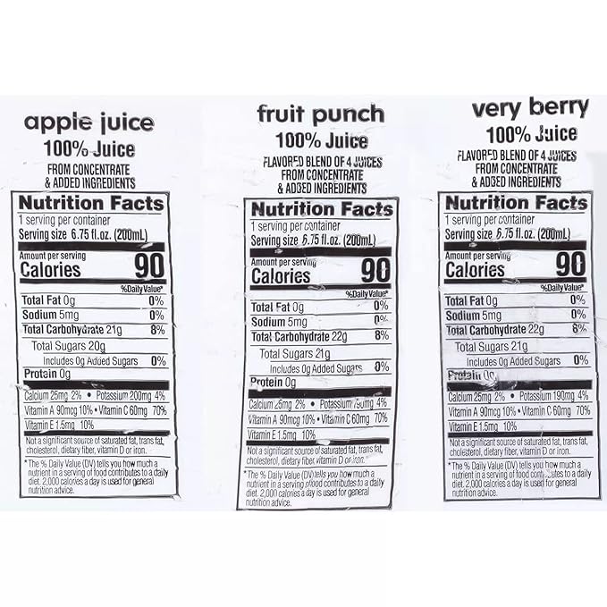 Apple &amp Eve 100% Juice Variety Pack | Apple Very Berry &amp Fruit Punch Flavors | 6.75oz Juice Boxes 36 Count (2 Packs of 36)