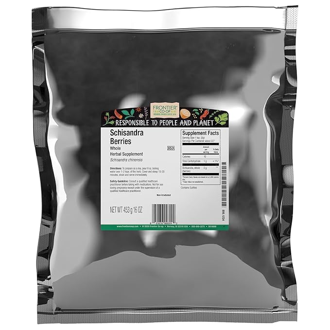 Frontier Co-op Schisandra Berries 1lb Bulk Bag Whole | 100% Pure and Natural Dried Berries | Ideal for Schisandra Berry Tea and Herbal Uses Kosher