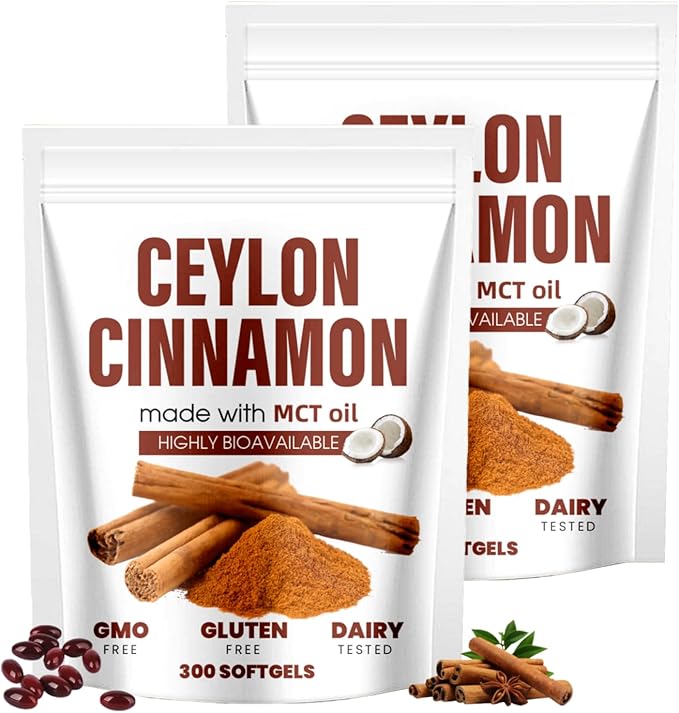 Ceylon Cinnamon Softgels with MCT Oil | Soft Gel 7200mg | Herbal Extract | Non-GMO Gluten Free | 300 Softgels (2)