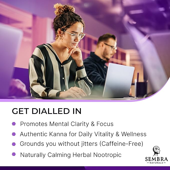 KANNAFOCUS - Natural Kanna Extract 50mg Fermented Sceletium Tortuosum &amp Bioperine® - Focus Mood &amp Mental Wellness Support - Herbal Nootropic for Daily Clarity &amp Energy - 30 Capsules