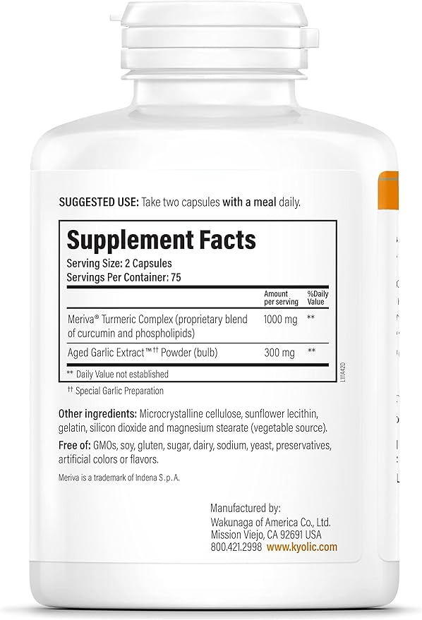 Kyolic Aged Garlic Extract Formula 111 Healthy Inflammation Response* Curcumin 150 Capsules