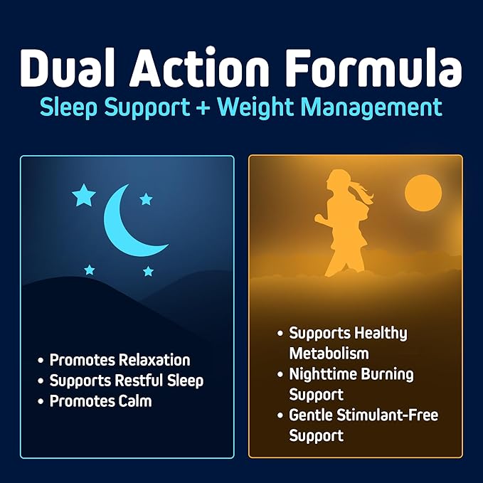 Herbtonics Night Time Burn &amp Sleep Complex Supports Overnight Metabolism Stress Relief &amp Deep Sleep. Includes Melatonin Valerian and Green Tea – Vegan Bedtime Weight Management (120 Capsules