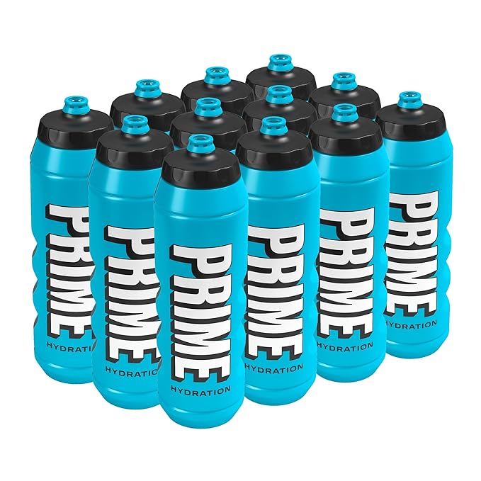 PRIME HYDRATION Berry Freeze Cherry Freeze &amp Ice Pop Sports Drinks 12 Fl Oz 15 Variety Pack &amp PRIME 32 oz Blue Squeeze Sports Water Bottles 12 Pack Bundle