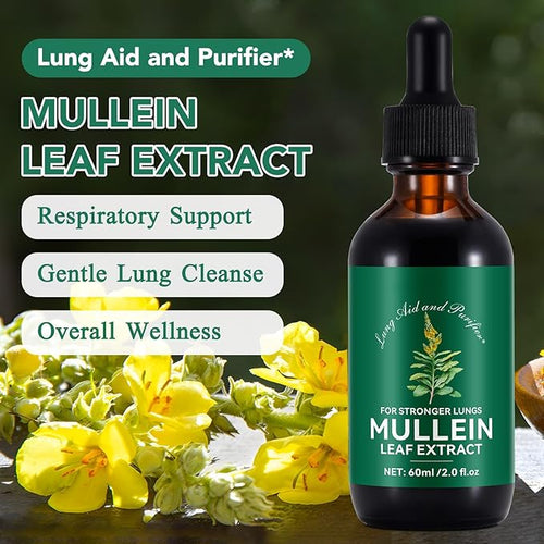 2 Pack Mullein Drops for Lungs Mullein Leaf Extract with ChlorophyllMullein Leaf Extract for Lung Cleanse and Respiratory Support -2 Bottles