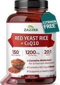 Extra Strength Red Yeast Rice with CoQ10 - 20X Concentrated 1200mg Red Yeast Rice Supplement with Niacin CoQ 10 and BioPerine for Enhanced Absorption - Non-GMO Vegan &amp ISO Lab Tested (75 Servings)
