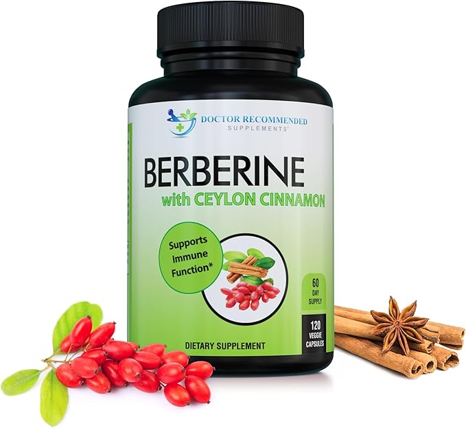 DOCTOR RECOMMENDED SUPPLEMENTS Berberine with Ceylon Cinnamon - 1200mg Berberine &amp 100mg Organic Ceylon Cinnamon - 120 Veggie Capsules Healthy Immune System &amp Gastrointestinal Wellness
