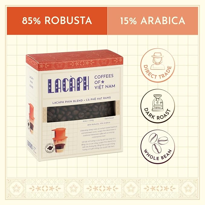 Lacàph Phin Brewing Kit - LACÀPH PHIN BLEND WHOLE BEAN &amp MICROFILTER PHIN BREWER - Vietnamese Coffee Starter Set