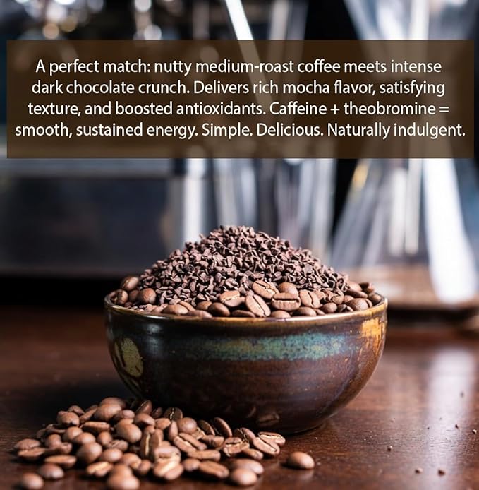 Mont Coffee Ecuador - Loja Highlands Specialty Coffee infused with Premium Ecuadorian Cocoa Nibs - 12 oz - Ground Specialty Coffee - Ground Cocoa Nibs.