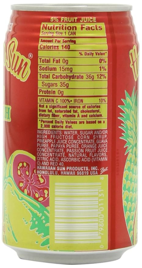 Hawaiian Sun Drink Luau Punch 11.5-Ounce (Pack of 24)