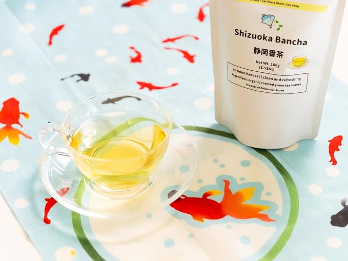 Traditional Bancha Loose Leaf Green Tea Organic - Premium Japanese Loose Leaf Tea from Shizuoka Japan - JAS Certified Authentic Roasted Green Tea Leaves - Pure Organic Non-GMO 100g