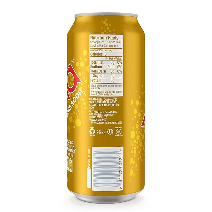 Zevia Zero Calorie Cream Soda 12 Fl Oz (Pack of 24) and 16 Ounce Cans (Pack of 12)