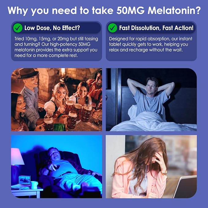 NEVISS Melatonin 50 mg Fast Dissolve Tablets + Ultra High Dose Melatonin 100mg
