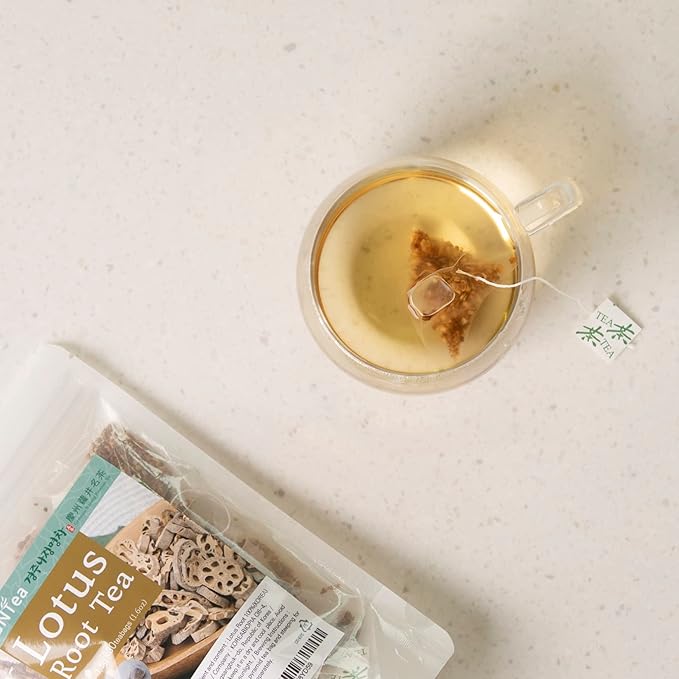 [GNTea] Vegan Lotus Root tea 30 teabags (pack of 1) 1.6oz Triangle teabag (PLA) Handmade Roasting Leached tea