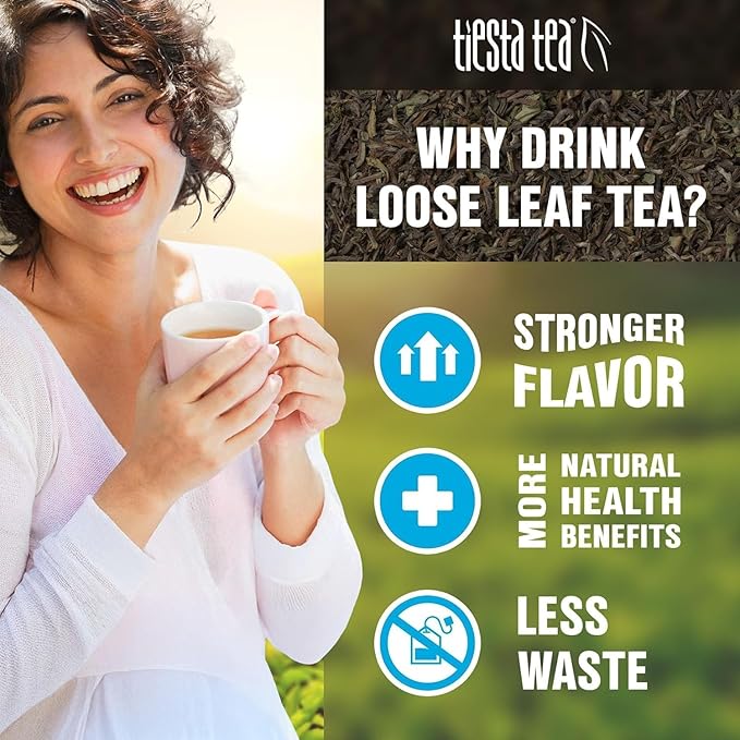 Tiesta Tea - Top 8 Favorites Sampler Set Loose Leaf Up to 80 Cups High to No Caffeine Hot &amp Iced Tea Variety Pack with Green Herbal &amp Black 8 Sample Pouches