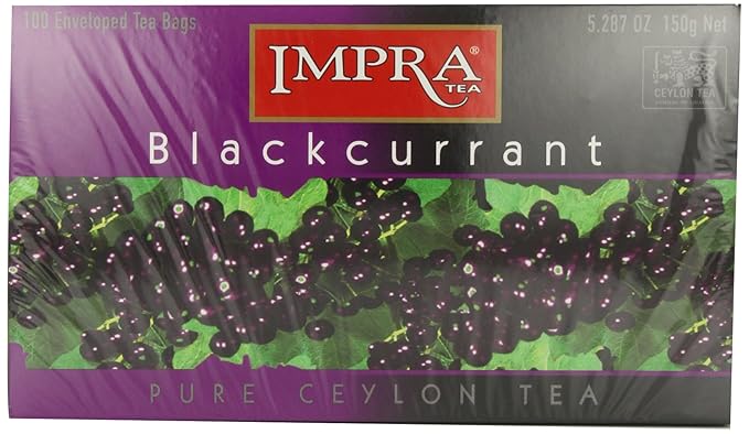 Impra Black Currant Tea 100-Count Tea Bags (Pack of 6)