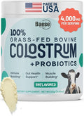 4000mg 800 IgG Grass Fed with Probiotics Bovine Colostrum Powder Supplement for Kids &amp Adults with Immunoglobulins (132 Grams Unflavored)