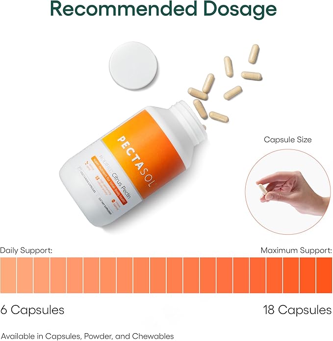 PectaSol Modified Citrus Pectin – 270 Capsules – Total-Body Health Supplement to Support the Heart Immune System Inflammation Response &amp Healthy Aging + Maintain Healthy Galectin-3 Levels