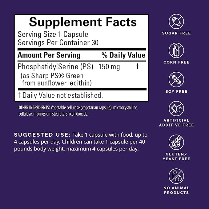 BRAINMD Dr Amen NeuroPS - 30 Capsules - 150 mg PhosphatidylSerine - Promotes Mental Focus Energy &amp Memory - Gluten Free - 30 Servings