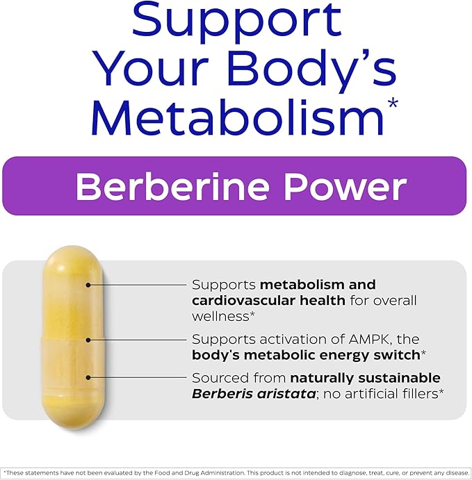 Enzymedica Berberine Supplement HCl 510mg Berberine for Overall Health and Wellness Vegan 60 Capsules