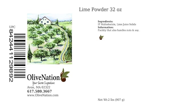 OliveNation Lime Juice Powder Non-GMO Gluten Free Vegan - 32 ounces