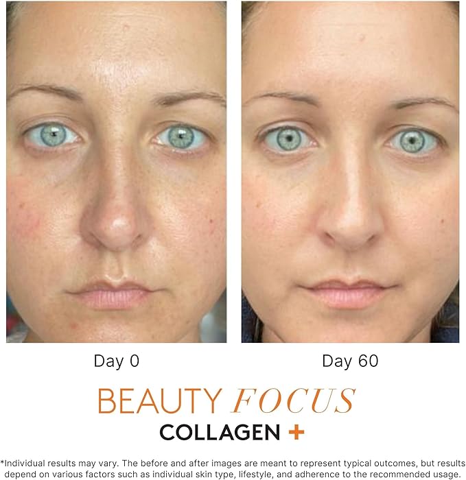 Nu Skin Collagen+ Powder Mix-in | Citrus-Flavored Collagen Peptides with Lutein &amp Acerola Cherry | Supports Skin Elasticity Tone &amp Texture | 30 Servings