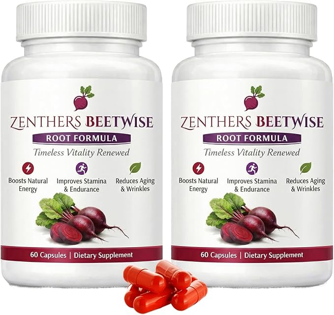 Beetwise Beetwise Root Formula Cold PressedBeetroot Supplement Natural Energy Support Vegan-Friendly60 Capsules (2PCS)