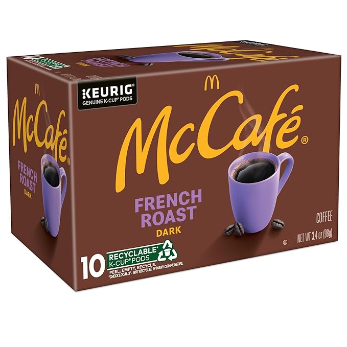 McCafe French Roast Single Serve Coffee Keurig K-Cup Pods Dark Roast 60 Count (6 Packs of 10)