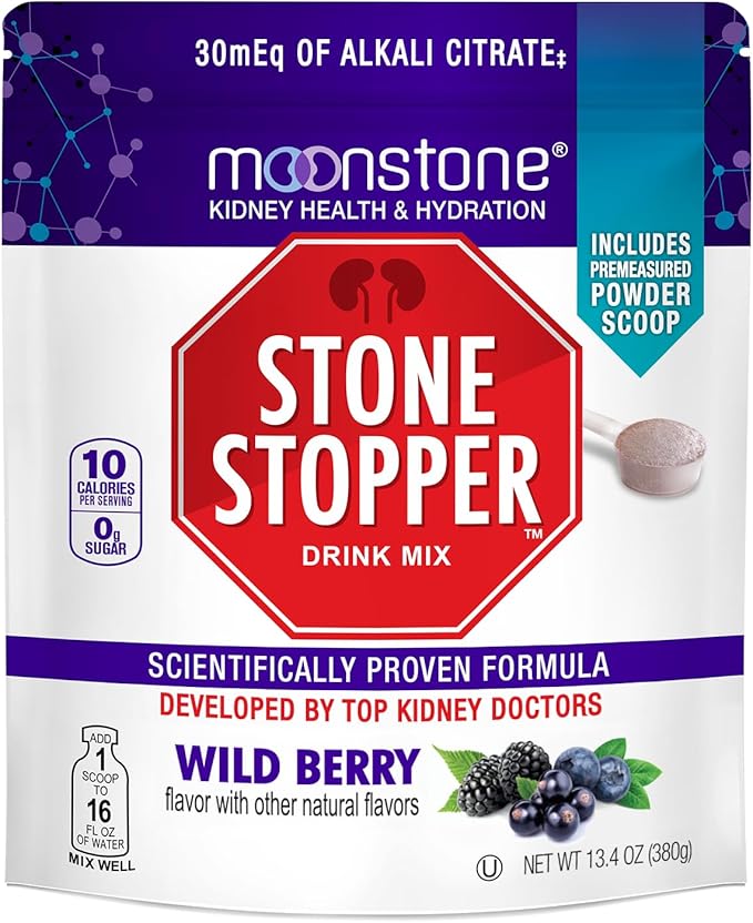 Stone Stopper Drink Mix Wild Berry Kidney Stone Prevention Calcium Oxalate Protector Alkali Citrate Support Developed by Urologists to Improve Hydration and Support Kidney Health 30 Day Supply