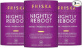 Friska Nightly Reboot - Nighttime Digestive Enzymes Probiotic for Gut Balance &amp Bloating Support with Melatonin &amp Chamomile to Promote Relaxation &amp Sleep 90 Capsules