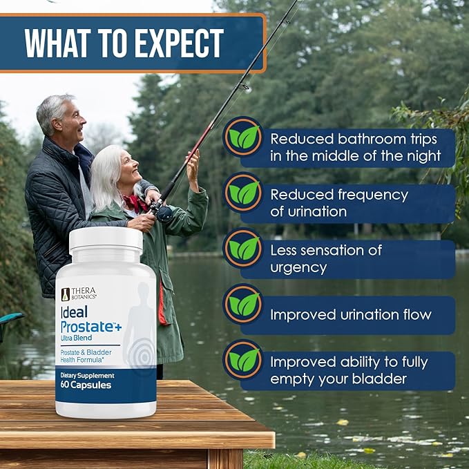 Advanced Men's Prostate Support by Ideal Prostate Plus Ultra with Reishi Mushroom Saw Palmetto Lycopene and More for Natural Relief - 2 Bottles