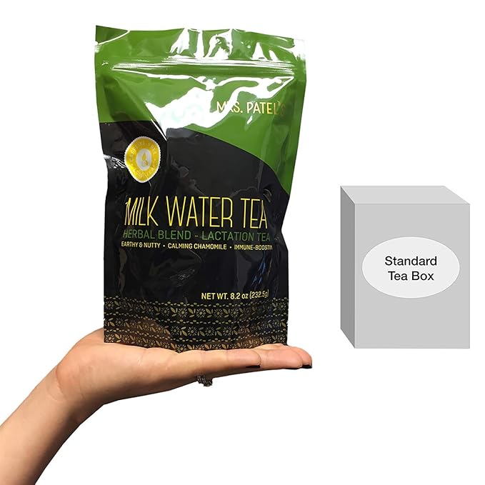 Mrs. Patel's Lactation Tea Herbal Blend Mild &amp Soothing For Breastfeeding and Pumping Moms Drink Iced or Hot Loose Leaf Caffeine Free Gluten Free Dairy Free Fenugreek Free (1 Pouch)