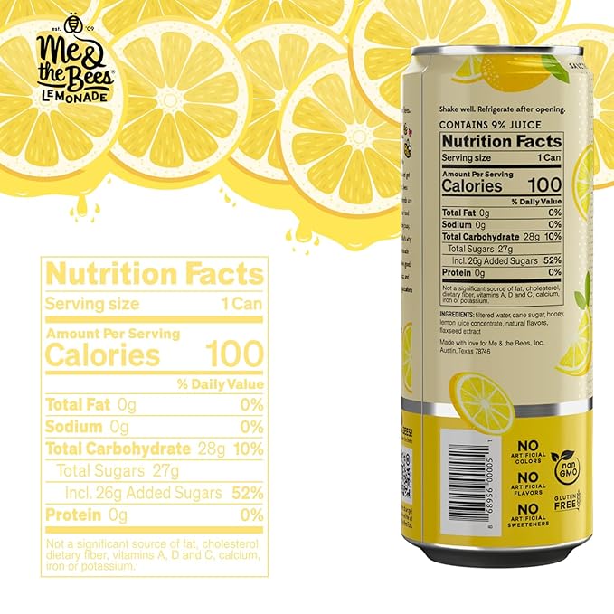 Me &amp the Bees Classic Lemonade All-Natural Flavors No-Artificial Colors Perfect for Any Occasion