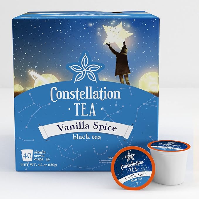 Constellation Tea Vanilla Spice Black Tea Pods Compatible with K Cup Brewers Including 2.0 40 Count