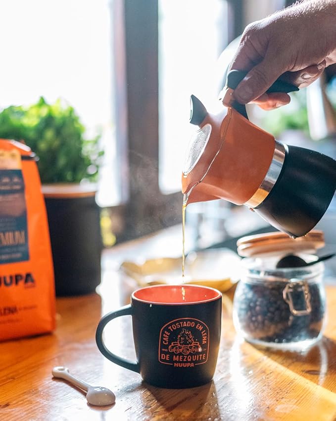 HUUPA Extreme Wood-Fired Roasted Coffee 100% Robusta Beans Dark Roast More Caffeine and Body Whole Bean Extreme 16 oz