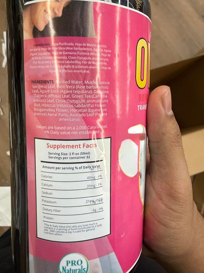 Maguey Juice Sabila - Jugo De OVARICON Tonico Reforzado Extract Maguey Tonic with Chamomile Hibiscus Damiana Bougainvillea Flower | All Natural 100% Juice | Jugo de Maguey de Michoacan Helps Mens