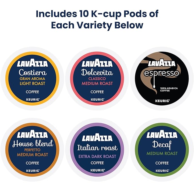 Lavazza Coffee Variety Pack Keurig Single-Serve K-Cup Pods 60 Count