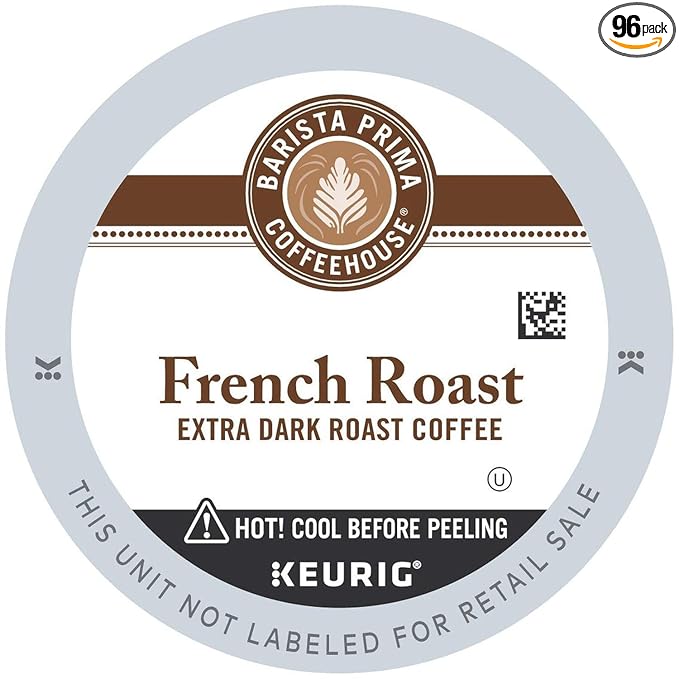 Barista Prima Coffeehouse Dark Roast Extra Bold K-Cup for Keurig Brewers French Roast Coffee96 Count
