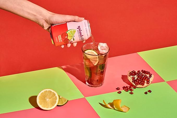 Spindrift Shirley Temple Cherry Citrus Soda Made with Real Squeezed Fruit 12 Pack Case