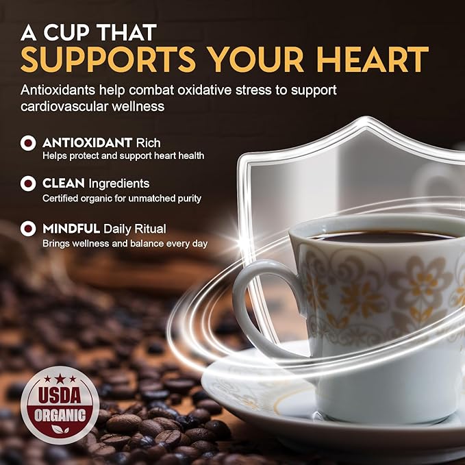 Cardiology Coffee – Whole Bean Coffee – USDA Certified Organic Mold Free 12oz Premium Light Roast Organic Coffee Beans with Antioxidant Benefits – Perfect for Heart Healthy Lifestyle