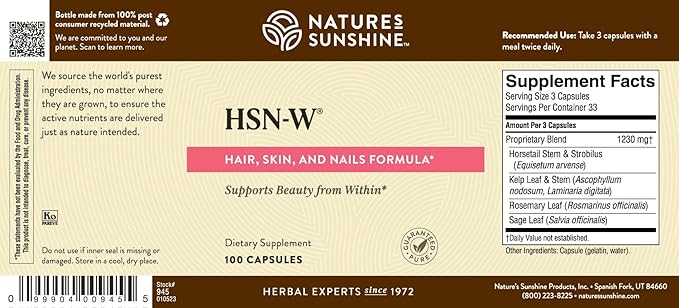 Nature's Sunshine HSN-W 100 Capsules