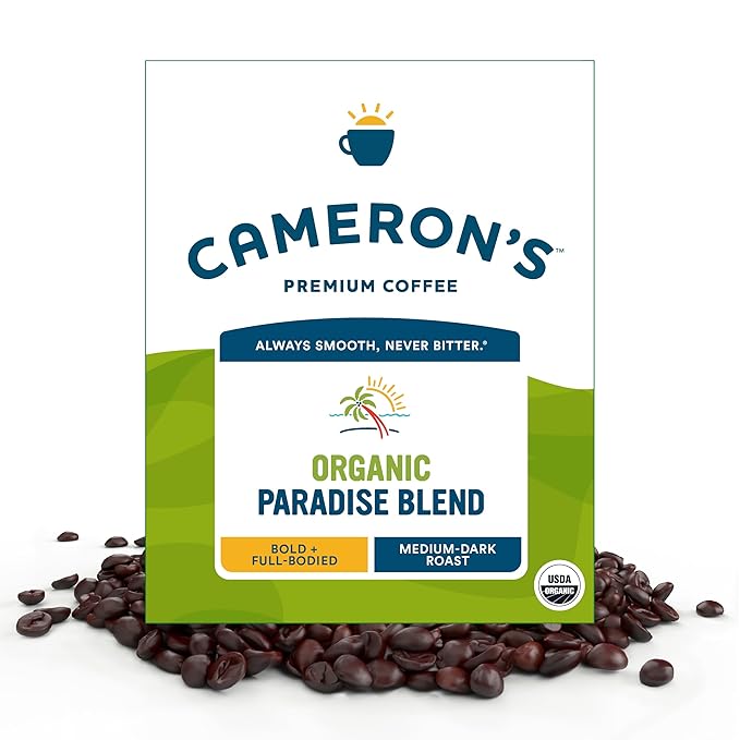 Cameron's Coffee Roasted Whole Bean Coffee Organic Paradise Blend 4 Pound